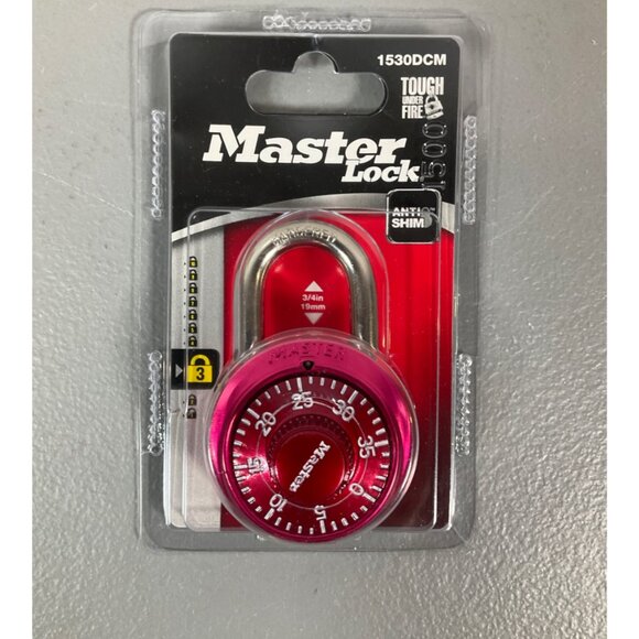 Master Lock 1530DCM Combination Padlock, 1-7/8 in. Wide, Metal Body, Keyless, As - Picture 6 of 7